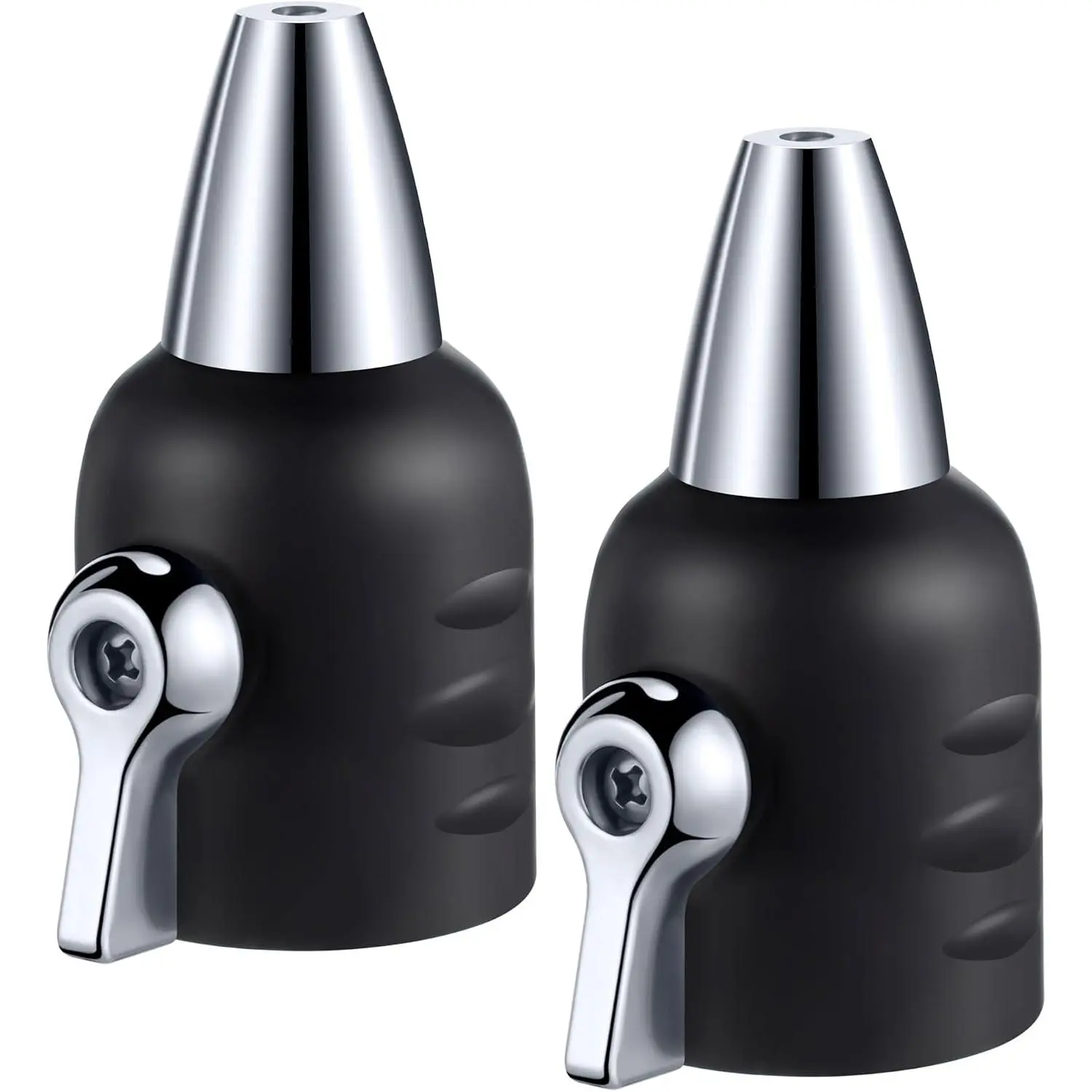 2-Pack Black Zinc Jet Garden Hose Nozzle with Shut-Off Valve, 3/4" GHT End, Water Sprayer for Garden Watering, Debris Sweep & Sidewalk Cleaning