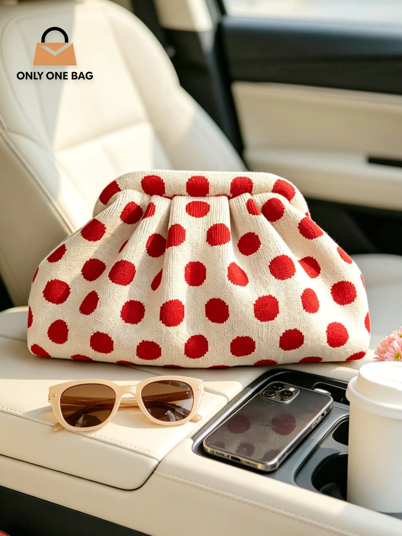 Foldable Cloud Pattern Handbag, Large Capacity Makeup Bag, Lightweight & Portable, Cosmetic Bags, Ideal for Work, Parties, Travel, Gift for Friends