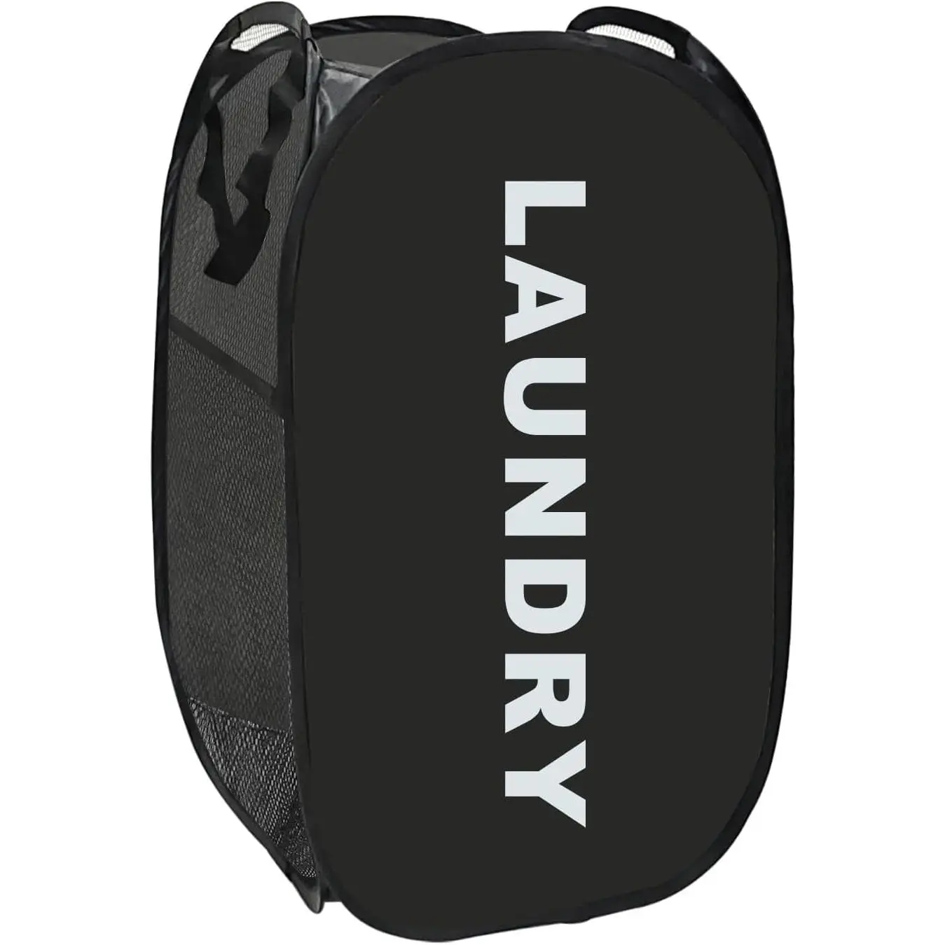 Collapsible Laundry Basket Foldable Laundry Hamper Pop Up Basket Dirty Clothes Hamper for College Dorm, Travel, Cruise, Hotel, Black