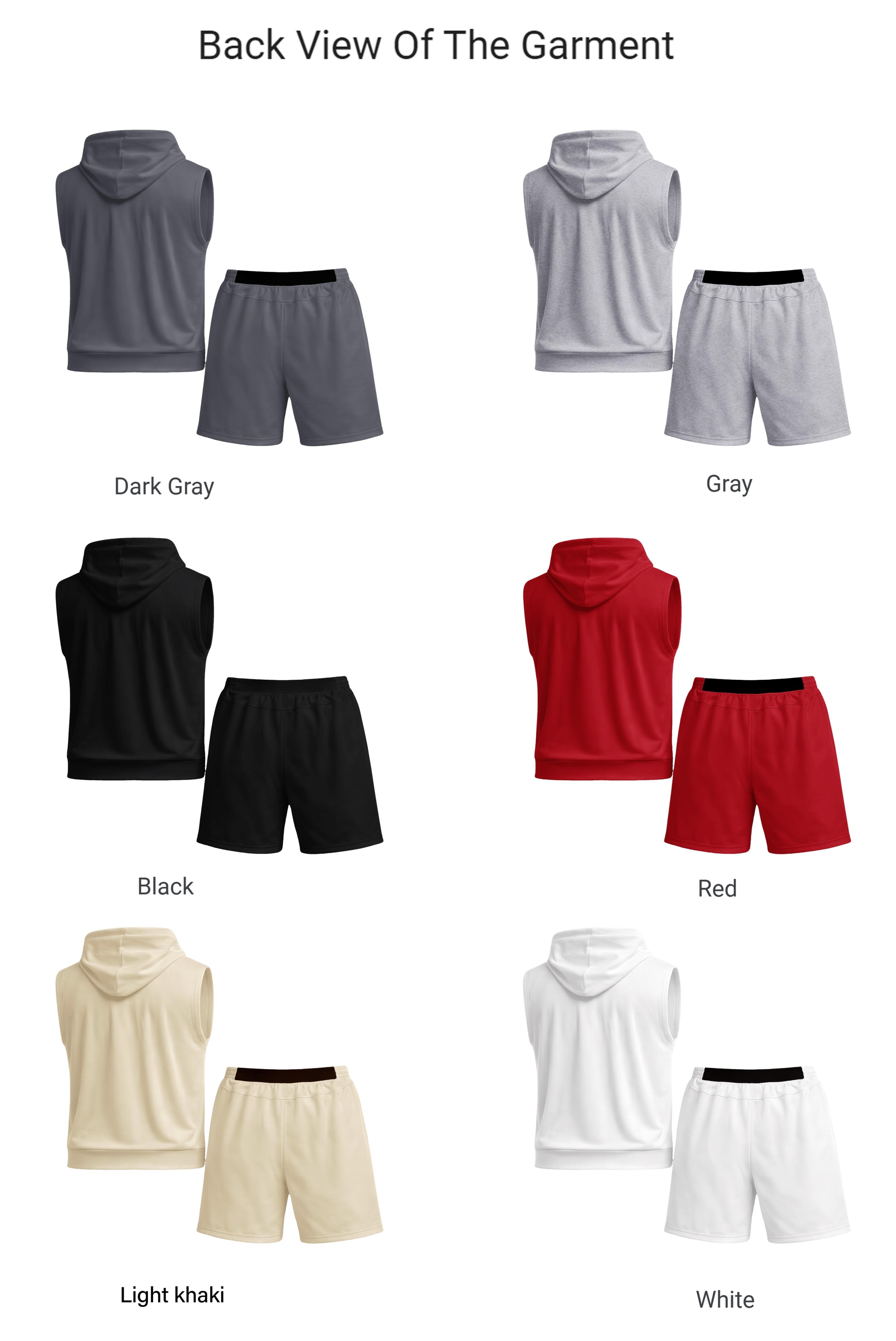 Men's Milano Italy Graphic Sleeveless Hoodie Shorts Set 2 Piece Outfit Milano Letter Print Zip Up Hooded Vest Drawstring Shorts Summer Casual Gym Workout Streetwear Breathable Lightweight Athletic Lounge Set