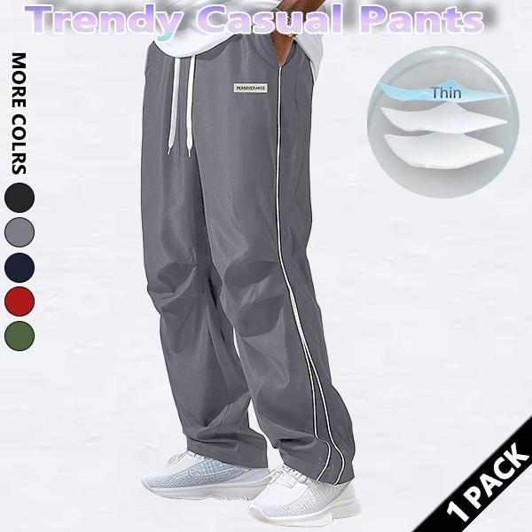 Loose Sports Pants Men's Trousers Grey Side Stripeswith Gold Accent Stripe Comfortable DesignAthleisure Style Bottoms Athletic Bottoms Gymwear Halloween Gifts SpringStatements