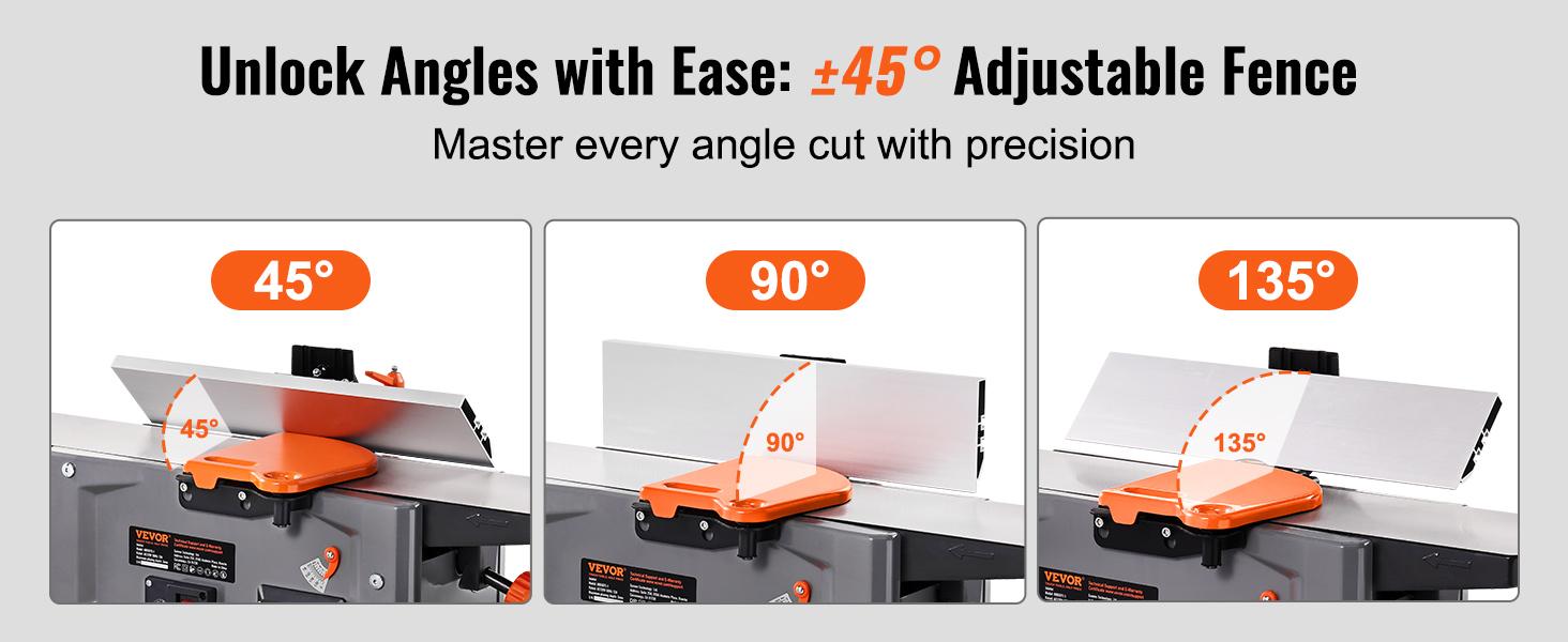 VEVOR Spiral Benchtop Jointer, 6 in, 1.5HP 10000 RPM Bench Top Wood Jointer, with 14-Blade Spiral Cutterhead 0-1/8'' Adjustable Depth 6.1x27.6'' Table, Portable Woodworking Jointer for All Wood Types