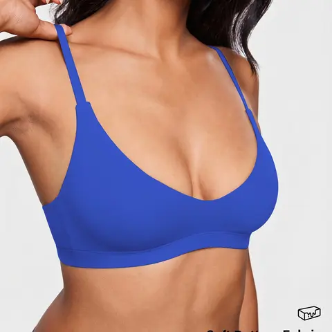 Women's Seamless Solid Color Sports Bra, Adjustable Straps & Deep V Neck Bra, No Pads, Comfortable and Stylish Underwear for Workout & Yoga, Workout Bras