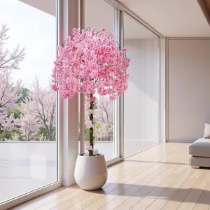 Artificial Cherry Blossom Tree, Faux Silk Plant in Pot for Home, Office, Wedding, Garden, Party, and Hotel Decorations summerwins