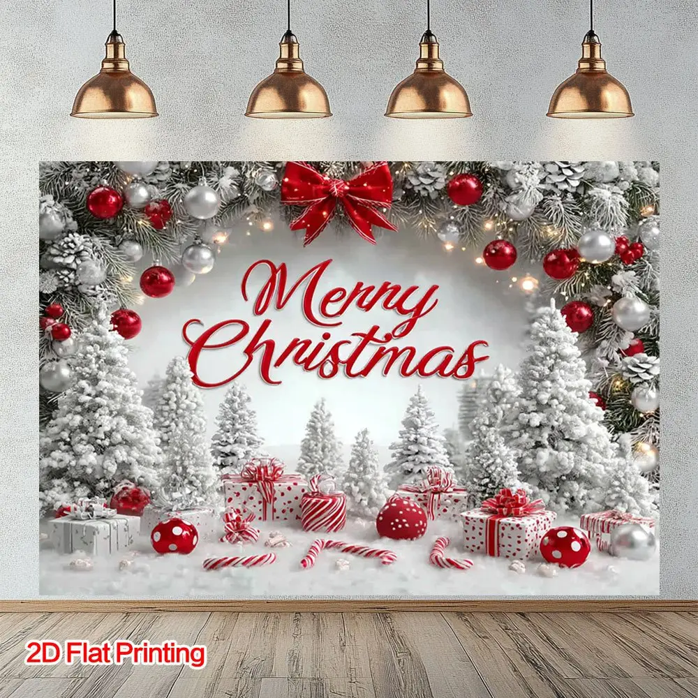 2D Flat Banner polyester Christmas themed photography backdrop, HD digitally printed soft lightweight foldable background cloth, suitable for holiday parties, family gatherings, product photos, portrait shooting, indoor video stud