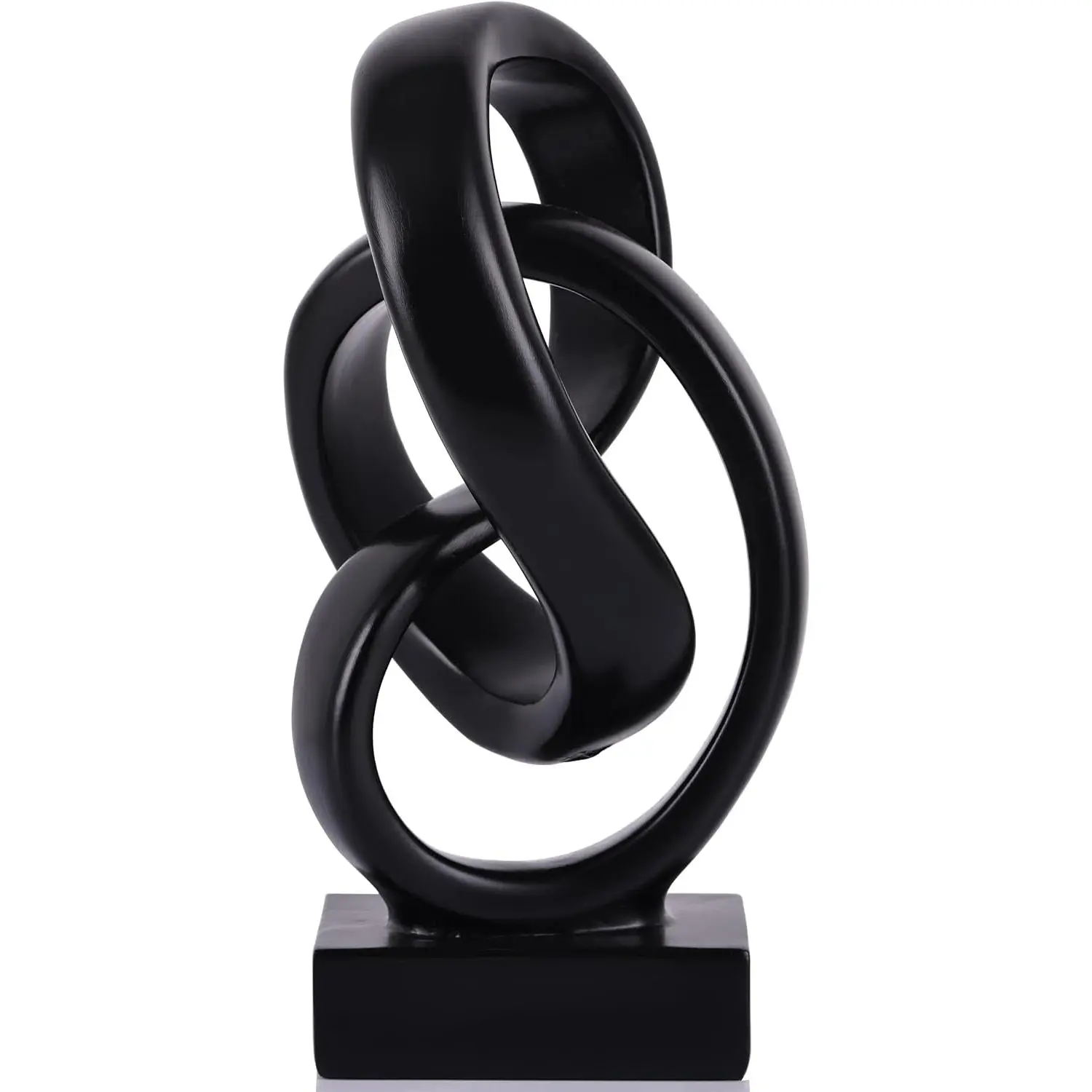 Modern Abstract Knot Sculpture, Artistic Mobius Inspired  Decor, Elegant  and Office Decor,  for Shelves, Desktops, and Mantles, Ideal  for Birthdays, Housewarmings (Black)