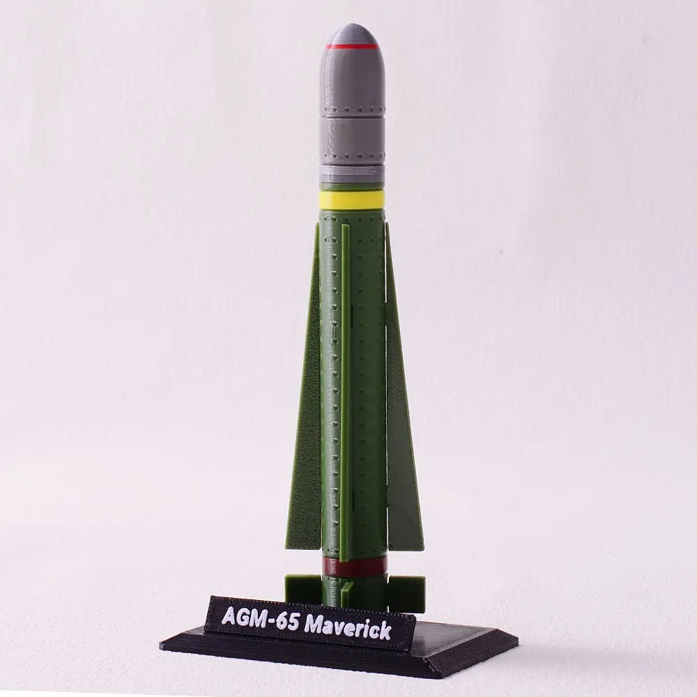 1:17 Scale Agm-65 Missile Model, Non-Functional 3D Printed DIY Kit, Military, Includes Display Base, Ideal for Collectors & Reenactors