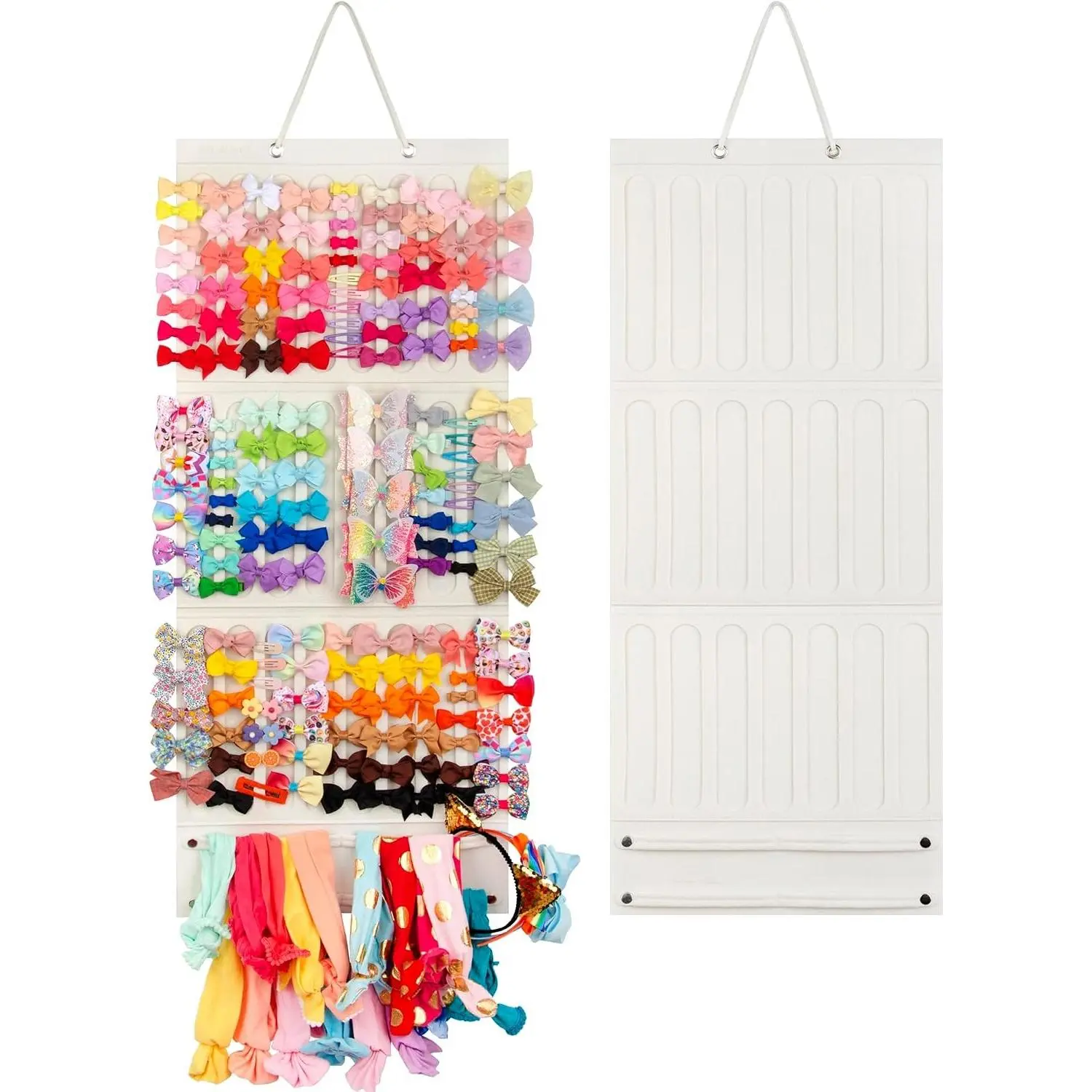Hair Bow Holder Organizer For Girls Hanging Bow Holder For Girls Hair Accessories Storage Organizer (beige)