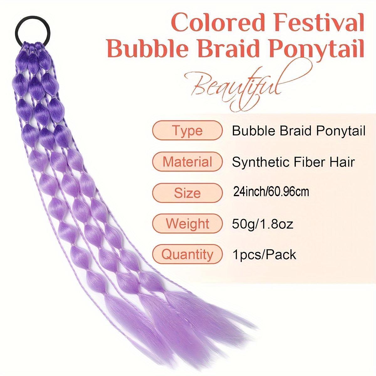 1PCS Y2K Fashion Bubble Braid Synthetic Ponytail Extension - Elastic Hair Accessory, various styles suitable for women, suitable for all occasions, Carnival/Mardi Gras/Masquerade