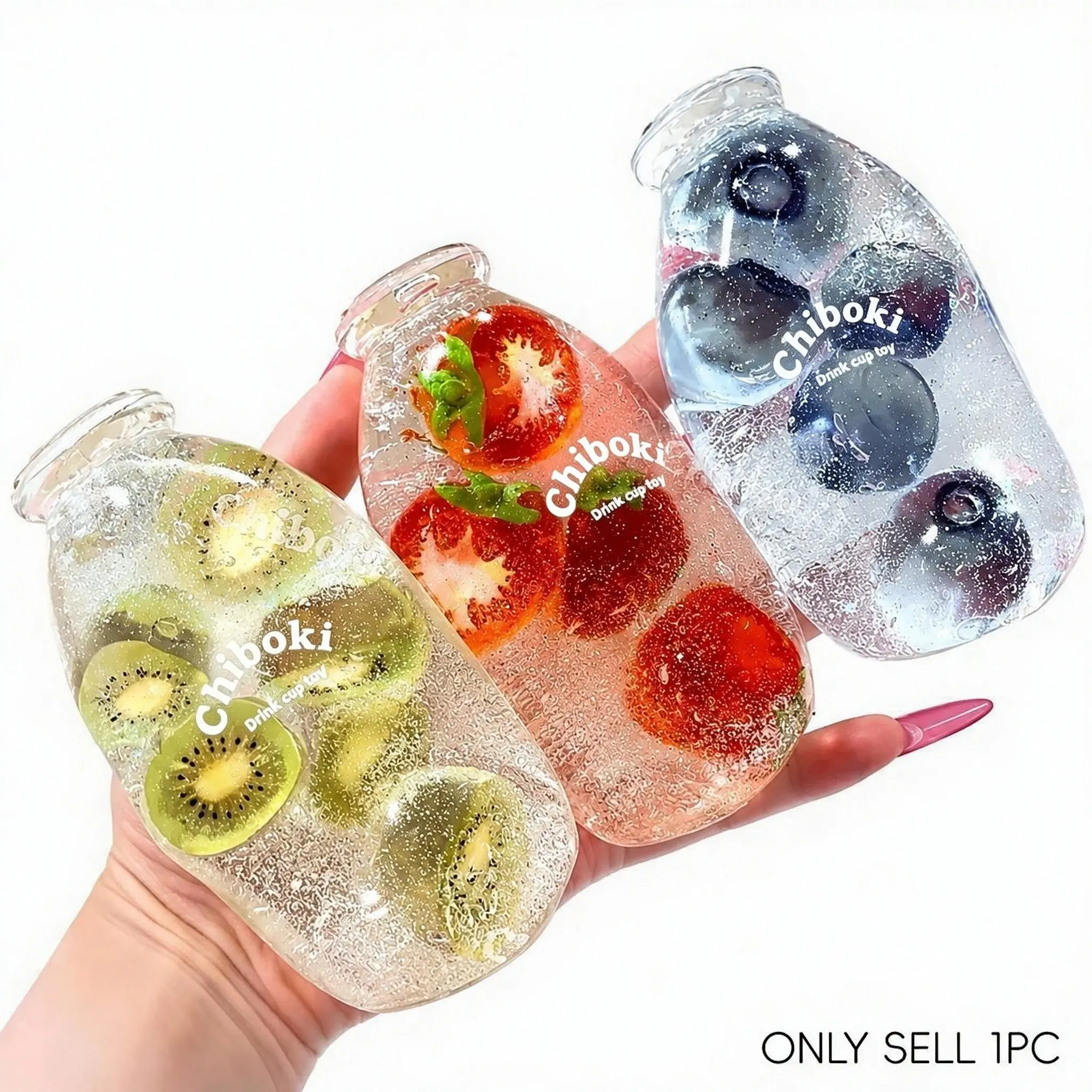 Chiboki Fruit Bottle Squishy, Coconut Oil & Vaseline Filled, Moldable No Rebound Fidget Toy, Asmr Satisfying Squeeze, Stress Relief Toy