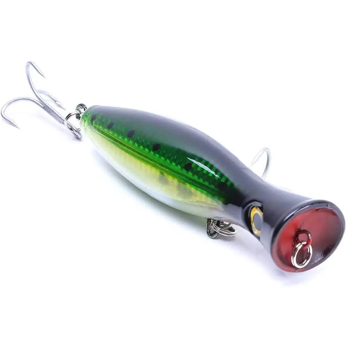 Large Top Water Popper 4.75 in/1.5 oz Lure Artificial Seal Lure  Eyes Hard Popper with Hooks and Ring for Saltwater Offshore, Surf , Bass, Bluefish, Giant Jack