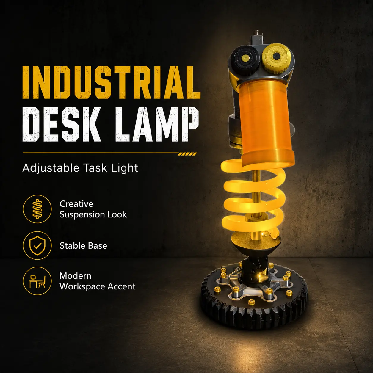 Suspension Arm Desk Lamp, Adjustable LED Task Light with Flexible Swing Arm Design for Home Office, Study Room and Workspace Lighting