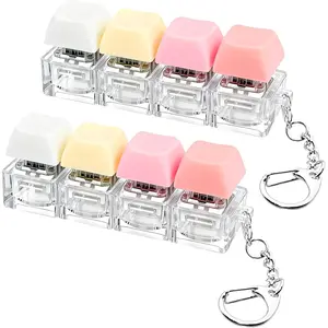 2 PCS Keyboard Fidget Toy, 4-in-1 Keyboard Decompression Button Finger Clicker Toys, Stress Relief Fidget Gifts (Pink Yellow White)fidget toys