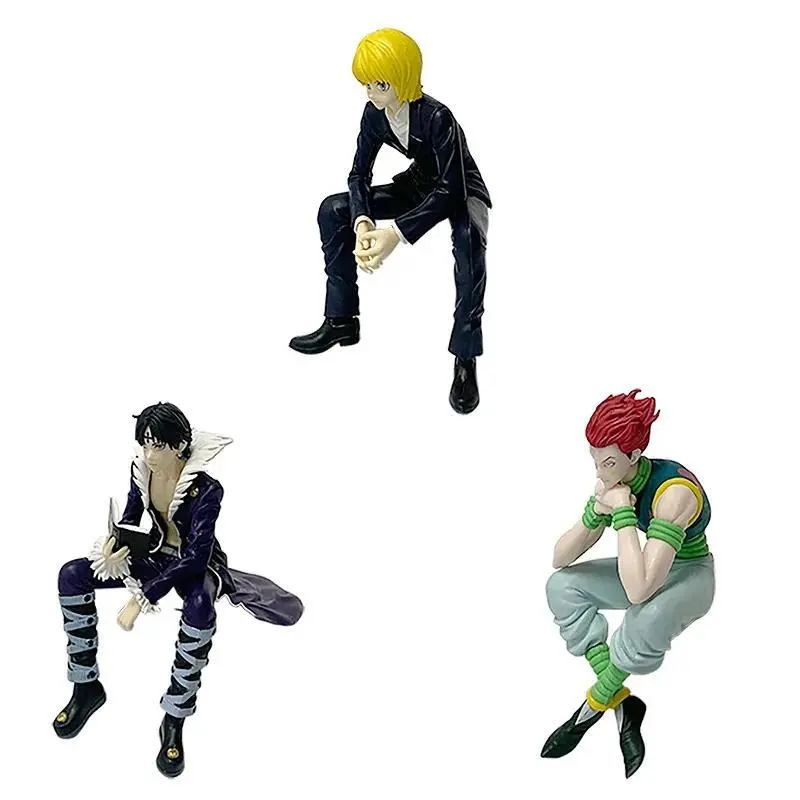 13cm Hunter×Hunter Plastic Action Figures - Kurapika, Chrollo, Illumi, Hisoka Noodle Stopper Model Toys, Collectible Figurines for Anime Fans Gifts