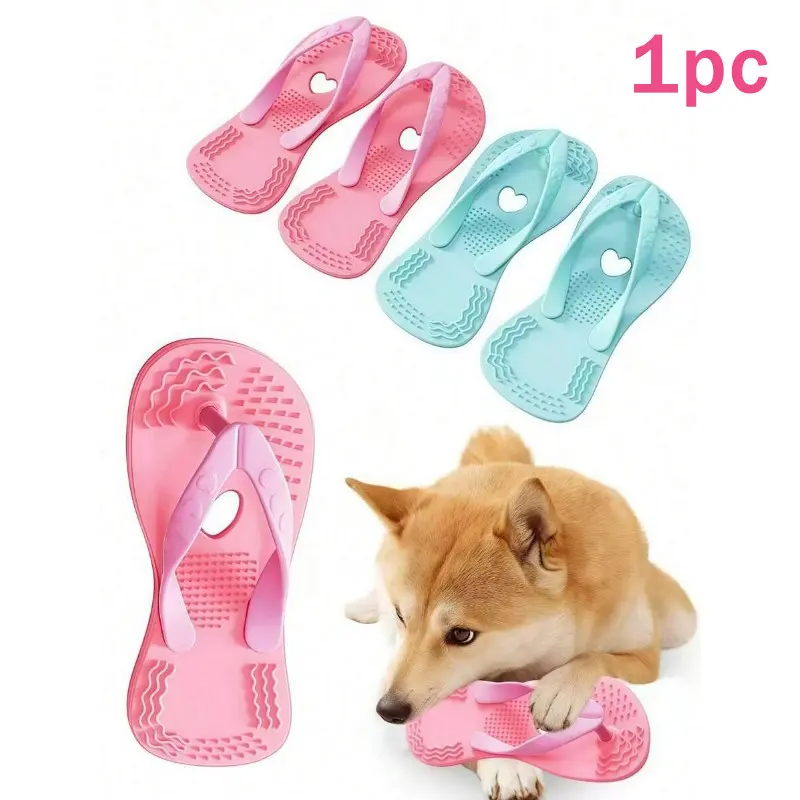 1 Slipper-Shaped Puppy Bite Toy, Small Dog Toys, For Grinding Teeth, Cleaning Teeth, Bite-Resistant Toys, Durable Chew, Puppy Tooth Cleaning Toys, Silicone Slipper Toys, Silicone Chew
