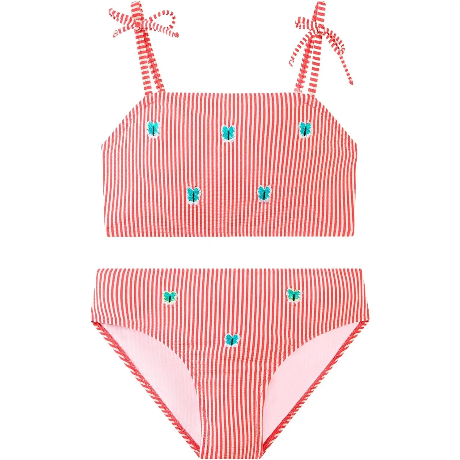 Girls Swimsuit Bikini Set Two Piece Tankini Bathing Suit Teens High Waisted Beach Swimwear Cute Size 7-14(Gift)