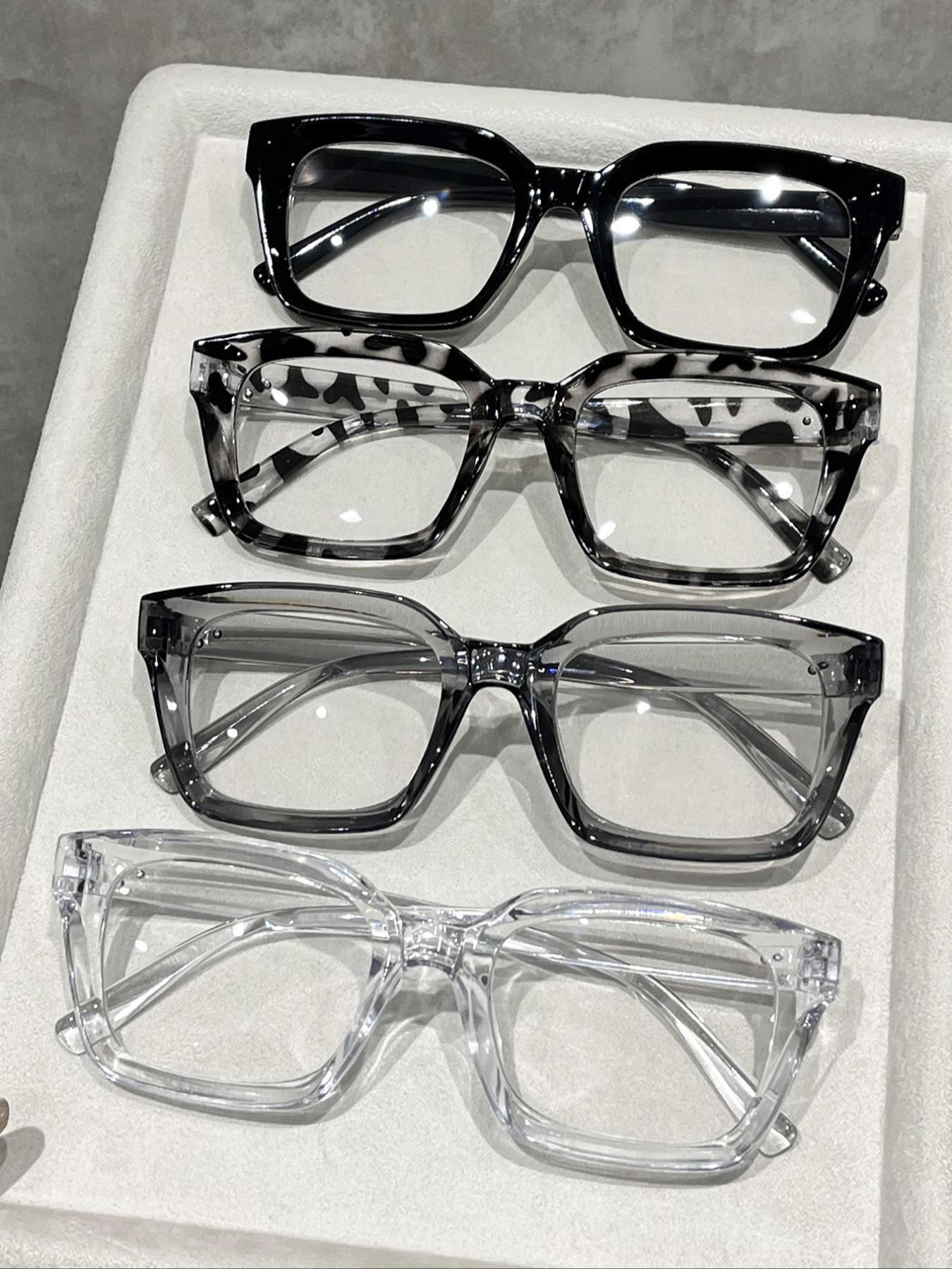 Unisex Fashionable Stylish Square Frames Non-prescription Eyeglasses, Trendy Casual Clear Eyeglasses for Everyday Use, Fashion Accessories for Outdoor Activities