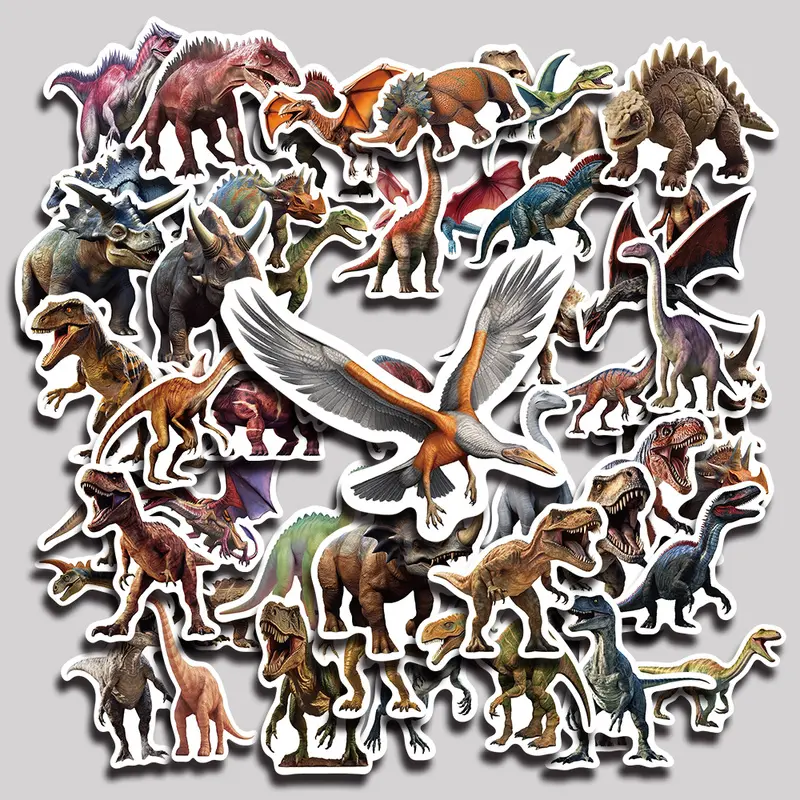 50PCS Jurassic Dinosaurs Aesthetic Vinyl Stickers Pack for Laptop Water Bottle Phone Case Skateboard Journal Scrapbook DIY Decoration
