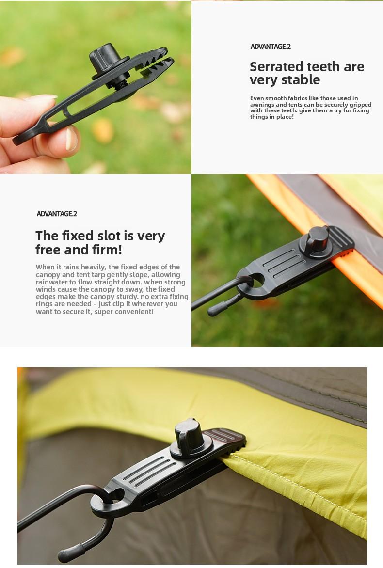 Newly upgraded outdoor tent clip canopy tent awning windproof fixed buckle plastic clip wind rope buckle shark clip