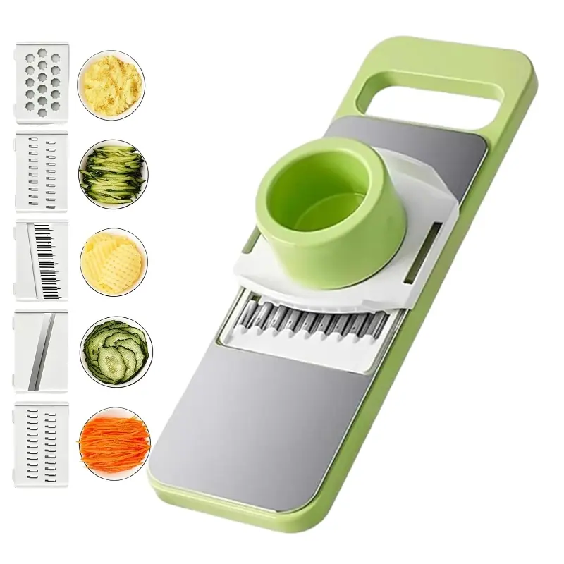 6-In-1 Multi-Functional Kitchen Chopper, Stainless Steel Vegetable Cutter, Home Use Mandoline Slicer, Time-Saving Cooking Tool, Utensils