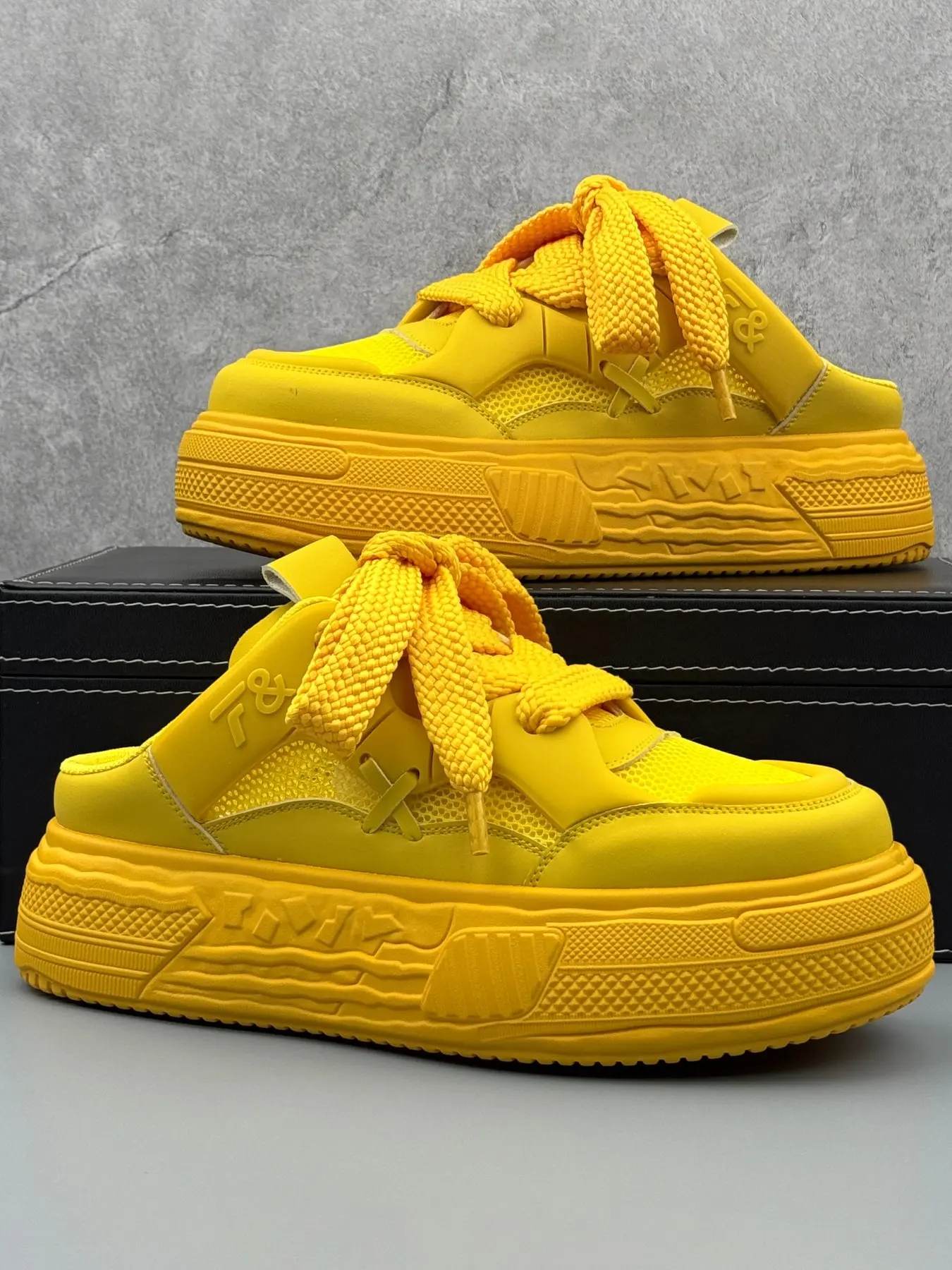 2026 New Men Mesh Backless Mule Shoes, Slip-On Half Slippers With Wide Thick Laces, Multi-Layer Wavy Heightening Platform Casual Shoes, Breathable Mesh Summer Street Walking Shoes