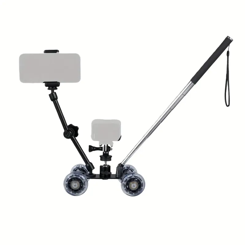 6pcs Camera Slider Kit - Mini Video Dolly Set for Creative and Extreme Angles, Filmmaking Stabilizer for Action Cameras and DSLRs
