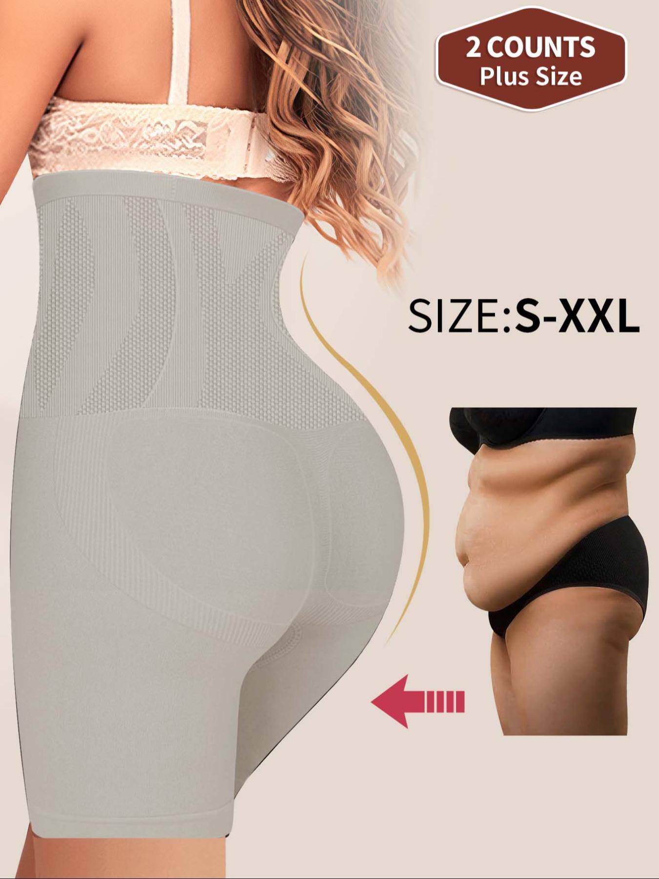 2-Pack MEIYATING  Women's Plus Size High-Waist Control Underwear, Seamless Shapewear Panties, Butt Lifting Leg Sculpting, Premium Quality