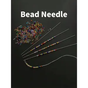 10 Pcs Ultra-Fine Handmade Beading Needles, Smooth Needle Body, Smooth Glide, Ideal for DIY Jewelry Making, Perfect for Various Holidays