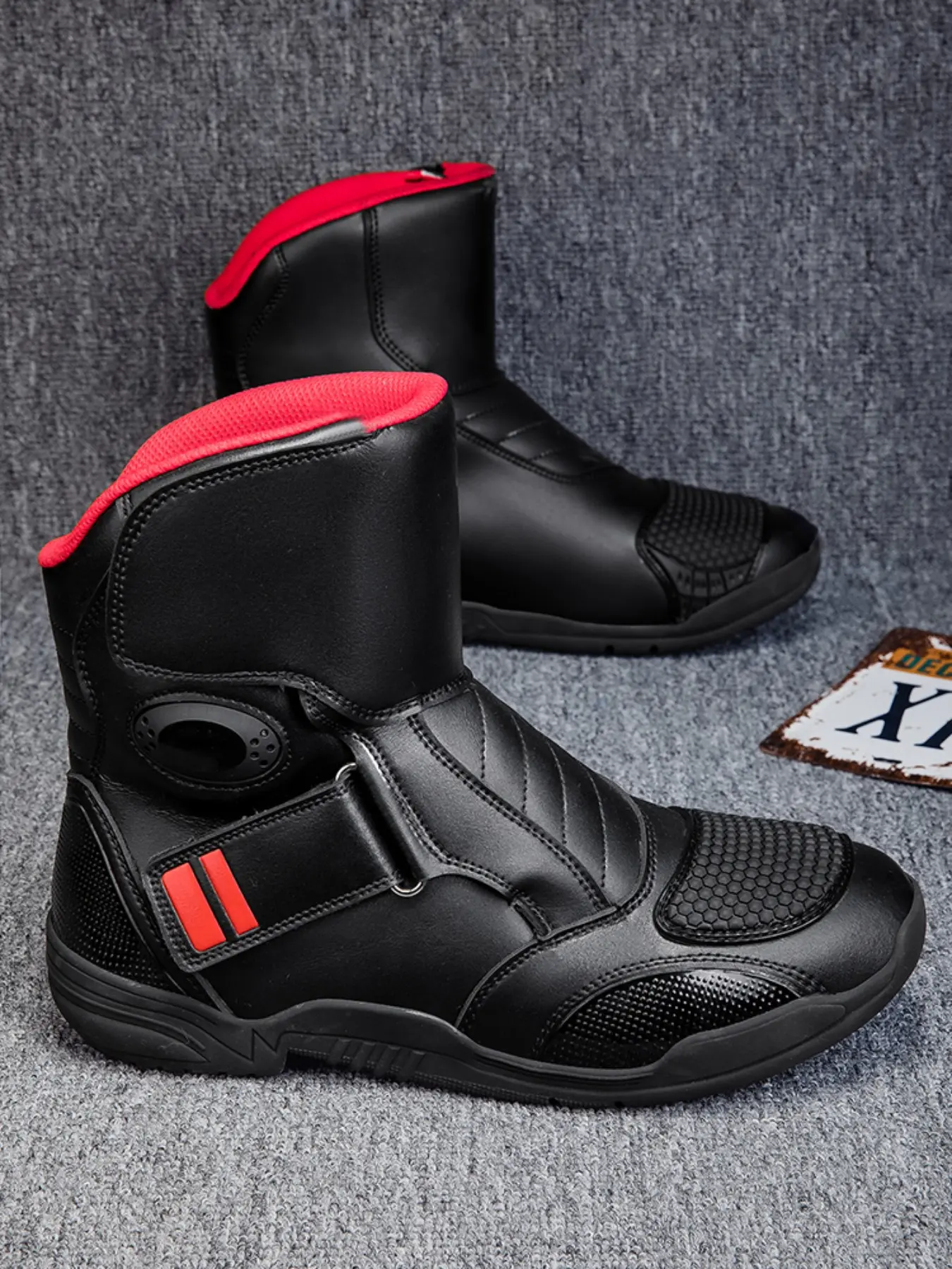 Motorcycle Riding Shoes, Unisex Motorcycle Boots, Anti-Slip Racing Shoes, Couple Design, Ideal for Motorbike Travel and Rally, Non Slip Boots