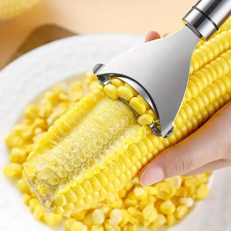 Stainless Steel Corn Stripper, 2 Counts Corn Kernels Separator, Corn Peeler, Handheld Corn Stripping Tool, Separate Kitchen Utensils & Gadgets