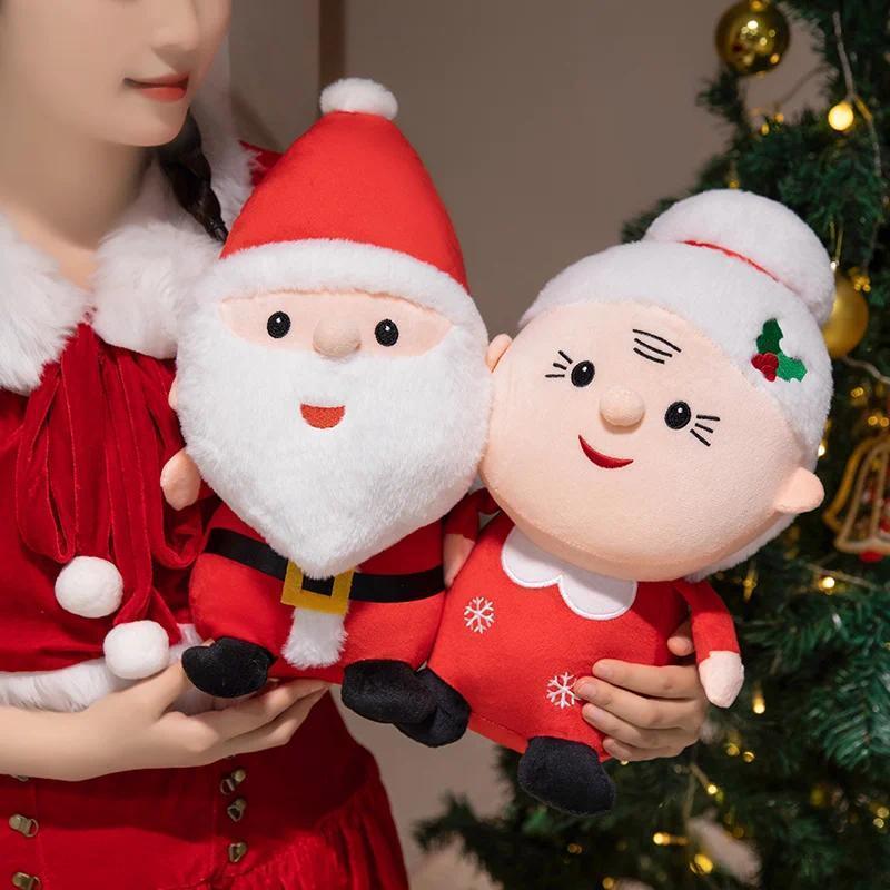 Cute Santa Claus & Elk Snowman Gingerbread Man Plush Toys Stuffed Animal Doll Christmas Gifts For Children Kids Home Decoration