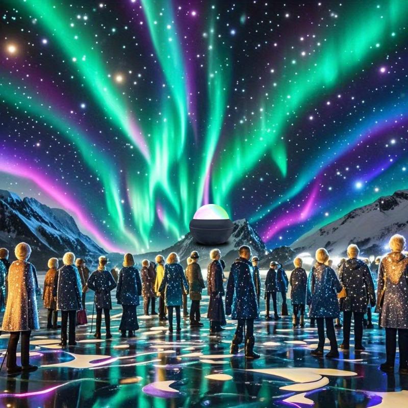 1pc2in 1 LED Northern Light And Ocean Wave Projector with Remote Control, Night Light Projector with 14 Light Effects for Bedroom/ Gaming Room/ Home Theater/ Ceiling/ Birthday/ Party