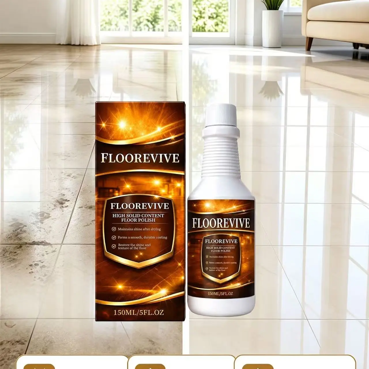 Floor Care Agent Nourishing Brightening Wood Floor Cleaner, Polishing Enhancing Tile Cleaner, Multi-Functional Flooring Maintenance Solution