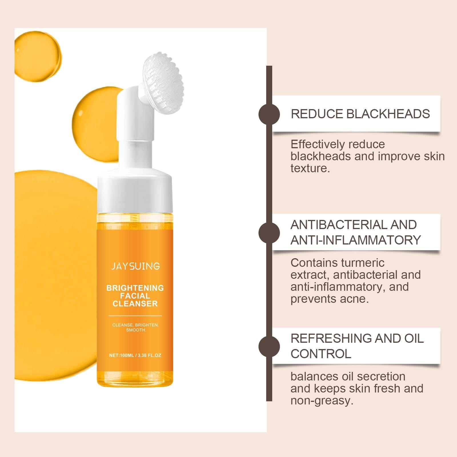 Moisturizing Turmeric Cleanser, 3 Counts Oil Control Gentle Facial Cleansers, Hydrating Facial Cleansing Product for Women & Men, Facial Wash, Hydrate