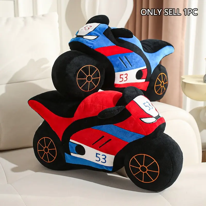 Motorcycle Pillow Plush Toy, Unisex Gift for Boys, Birthday Party, Day, Christmas, Halloween