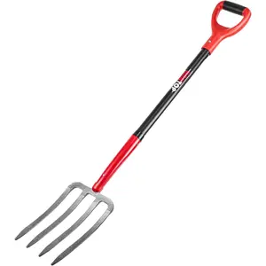 4-Tine Heavy Duty Pitchfork Digging Fork Garden Fork Pitch Forks with Fiberglass Handle for Gardening, Hay,Digging Potatos,43 inches