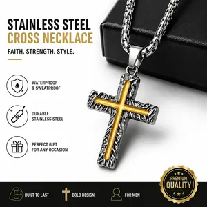 Cross fashion trend necklace pendant ins unisex niche personalized design versatile couple retro