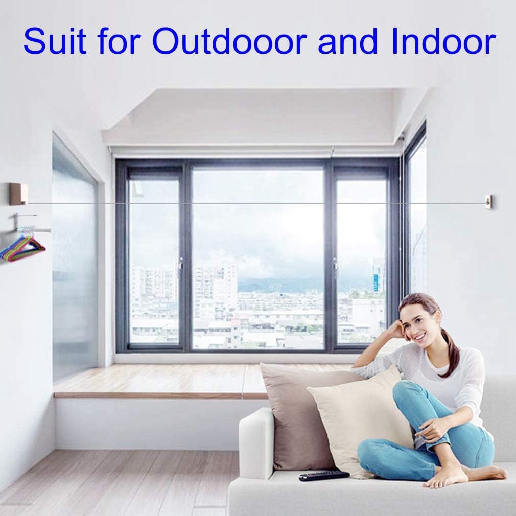 Stainless Steel Retractable Clothes Line, Wall Mounted Punch Free Invisible Retractable Clothes Line, Household Invisible Clothesline, Laundry Tools & Accessories for Home Hotel Dormitory