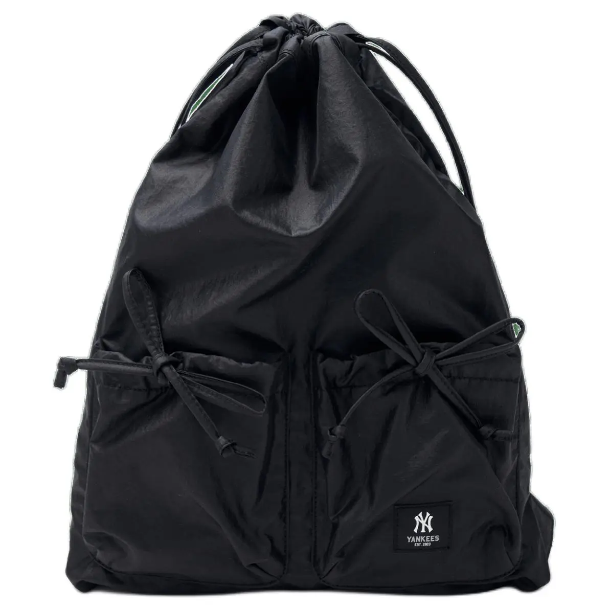 MLB Classic Drawstring New York Yankees Nylon Backpack for Women, Black