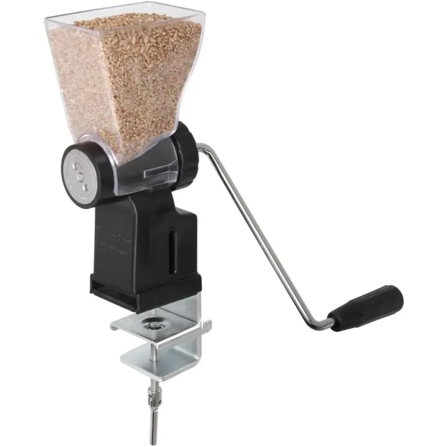 Hand Crank Grain Mill Wheat Flour , Stainless Steel Metal Burrs (The Grain Mill)