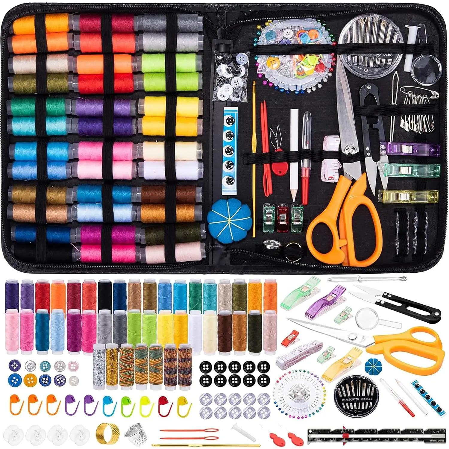 Professional Sewing Kit - Over 200 count   and Thread Kit Includes 43  Threads,30 XL , Sewing Kits for Adults for  &  Mini Sewing Kit for Beginners…