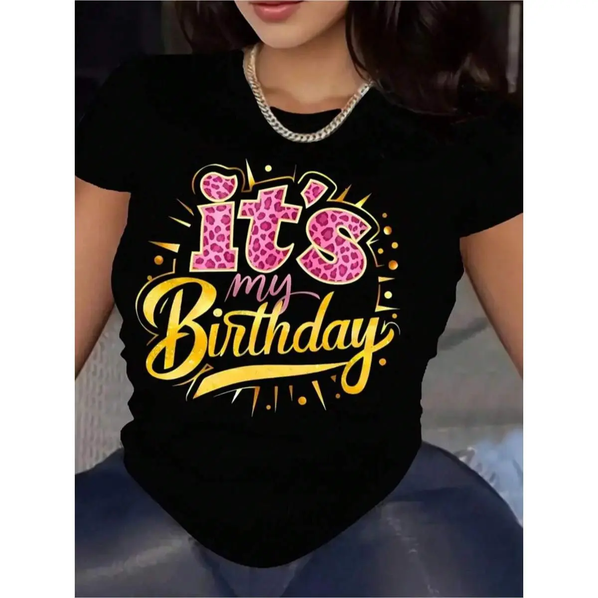 It's My Birthday Graphic Tees Soft  Crew Neck Short Sleeve T-Shirt Funny Novelty Design Shirts