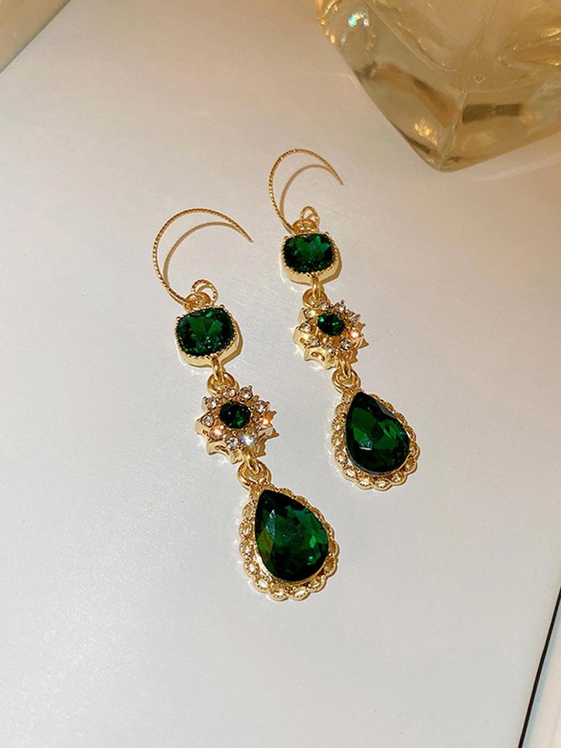 Vintage Green Drop Earrings, Fashion Jewelry for Party, Daily Clothing Decor, Trendy All-match & Exquisite Jewelry for Birthday Gift, Trendy Jewellery Accessories