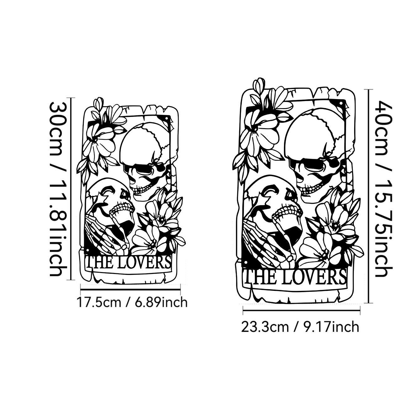 Skull & Flower Pattern Hanging Decor, 1 Piece Gothic Style Wall Art, Wall Hanging Decor for Home Living Room Bedroom Garden, Hangable Ornaments