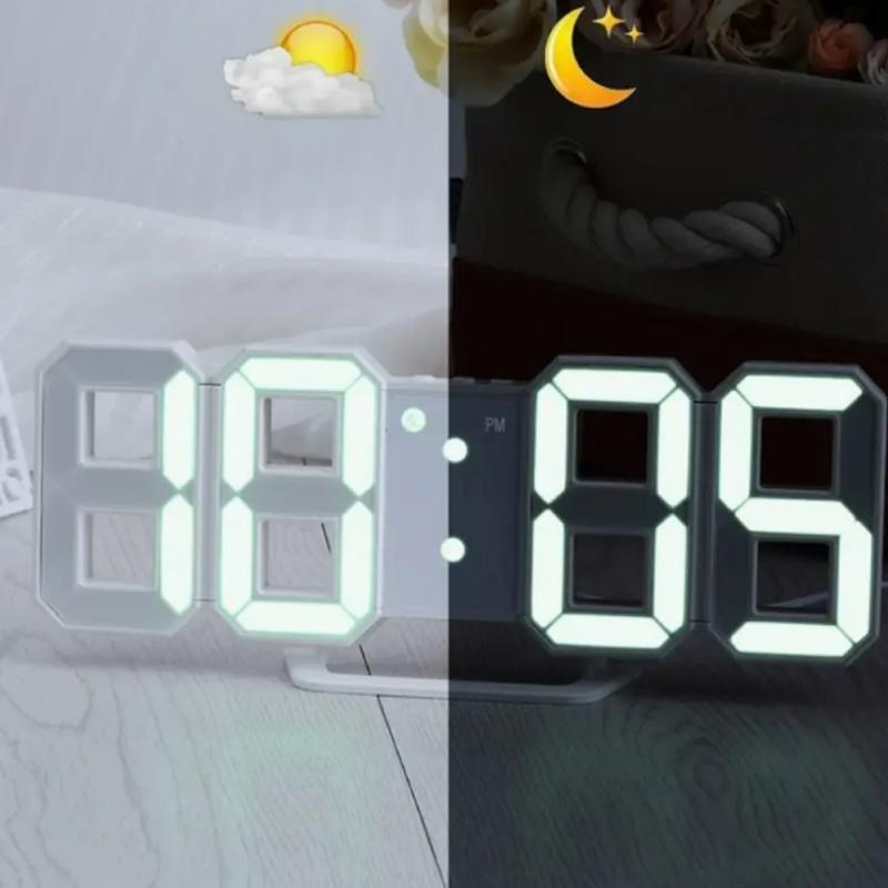 LED Digital Clock, 1 Count Battery Powered Creative Electronic Clock, Multifunctional Creative Mode Adjustable Electronic Clock for Home Decor, Pink, LED Alarm Clock
