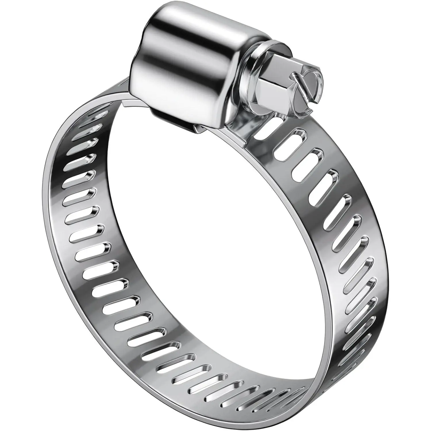50 count Hose Clamp, 3/8 - 5/8 Inch Stainless Steel Hose Clamps Adjustable Worm Gear Clamps for Automotive, Plumbing, and Intercooler, 10-16mm Clamping Range for  Line, Pipe, and Radiato