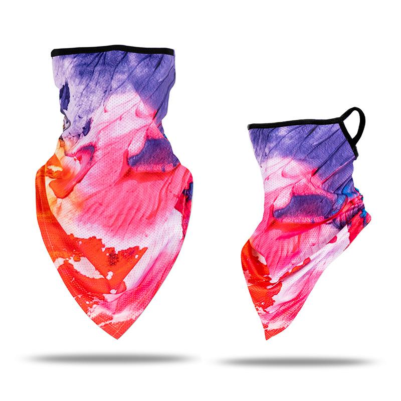 Ice silk ear mask triangular towel neck cover mesh sun protection outdoor cycling fishing windproof scarf men's and women's face towels summer Warm Compression Knee