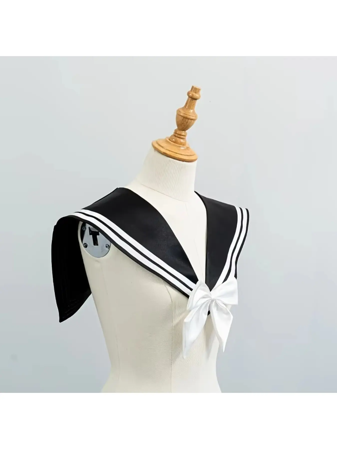 Basic Detachable Sailor False Collar With Color Block Splicing, Preppy Style Decor Accessory For Shirts & Dresses