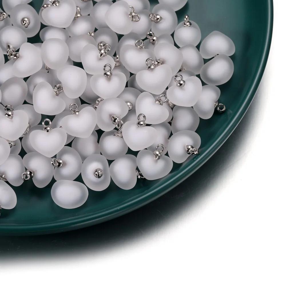 10pcs/lot Resin Frosted Multicolor Heart Charms For Handmade Bracelet Earrings Necklace Pendant DIY Jewelry Making Supplies 10pcs/lot Resin Frosted Multicolor Heart Charms For Handmade Bracelet Earrings Necklace Pendant DIY Jewelry Making Supplies