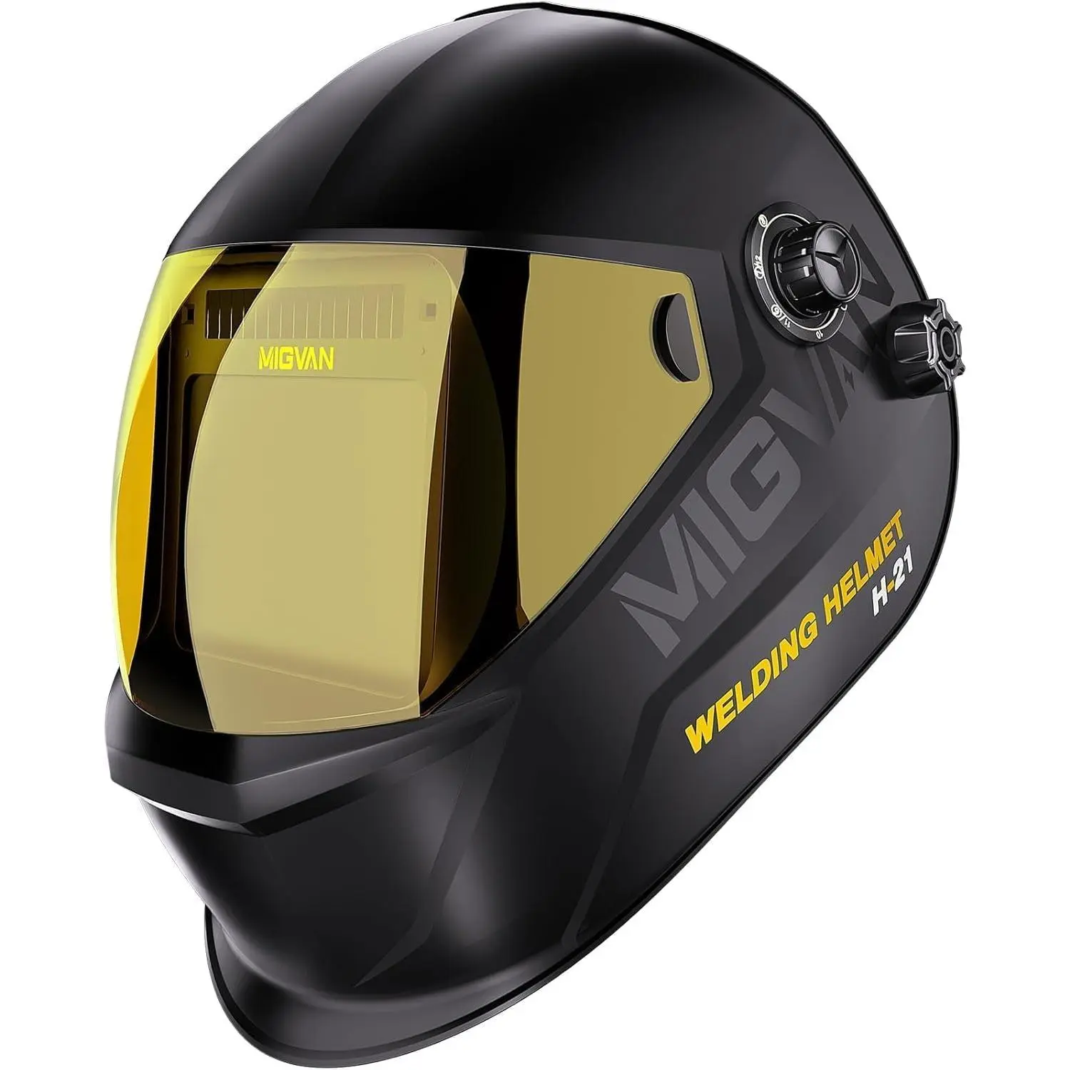 Auto Darkening True Color Welding Helmet with Large Viewing Area, Solar Power & Replaceable Battery, Shade 4-13, 4 Arc Sensors, Optical Clarity for TIG/MIG/ARC Welding & Grinding